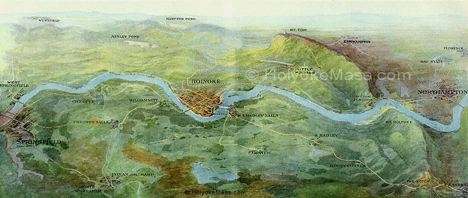 Bird's Eye View of Mt. Tom and Surrounding Country