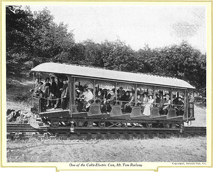 One of the Cable-Electric Cars, Mt. Tom Railway