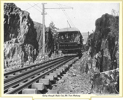 Going through Rock Cut, Mt. Tom Railway