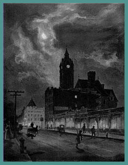City Hall, Holyoke, at night