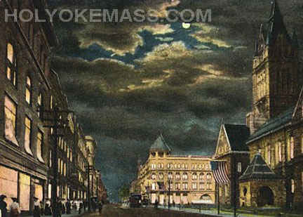 View of High Street by moonlight