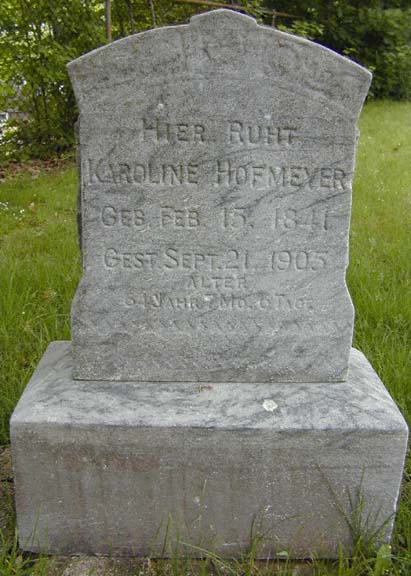 Tombstone of Karoline Hofmeyer