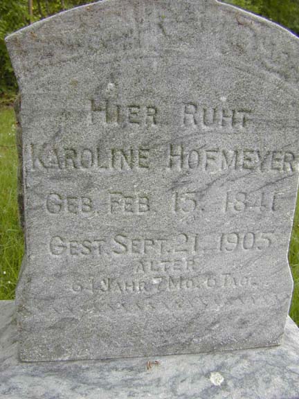 Tombstone of Karoline Hofmeyer