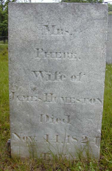 Tombstone of Phebe Humeston
