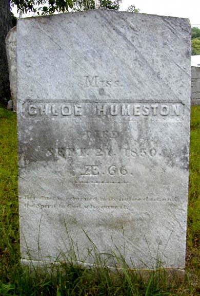 Tombstone of Chloe Humeston