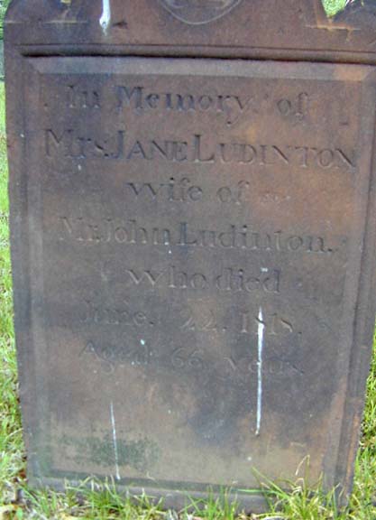 Tombstone of Jane Ludington