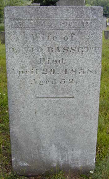 Tombstone of Elizabeth Bassett, Holyoke, MA