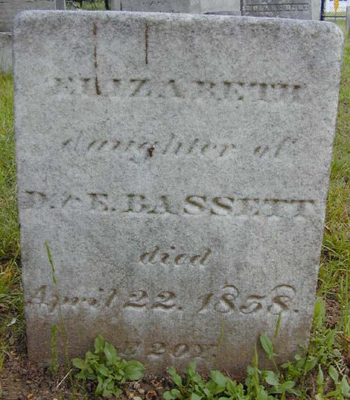 Tombstone of Elizabeth Bassett, Holyoke, MA