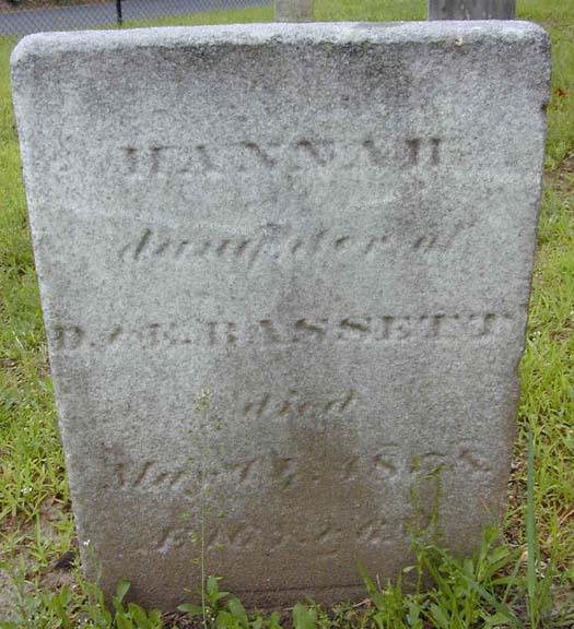 Tombstone of Hannah Basset, Holyoke, MA