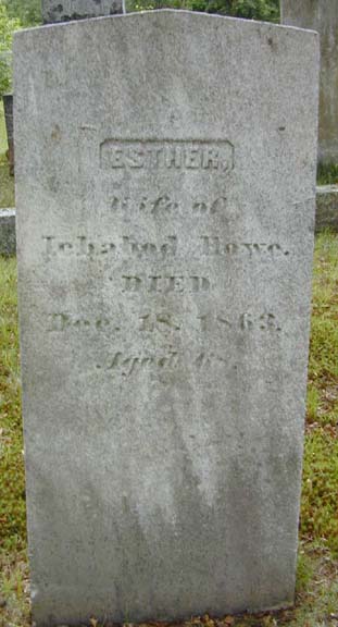 Tombstone of Esther Howe, Holyoke, MA