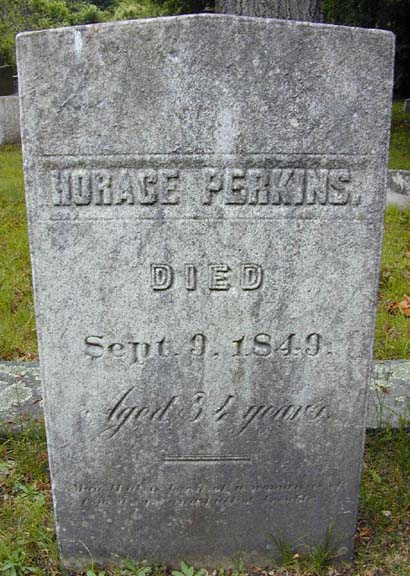 Tombstone of Horace Perkins, Holyoke, MA