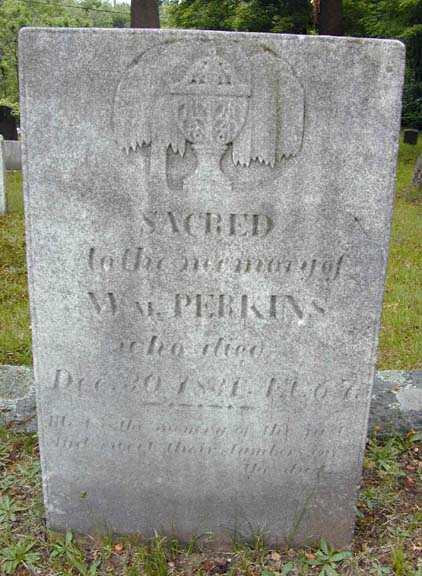 Tombstone of Wm. Perkins, Holyoke, MA