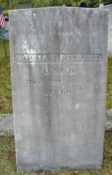 Tombstone of William Perkins, Holyoke, MA