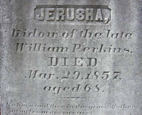 Tombstone of William Perkins, Holyoke, MA