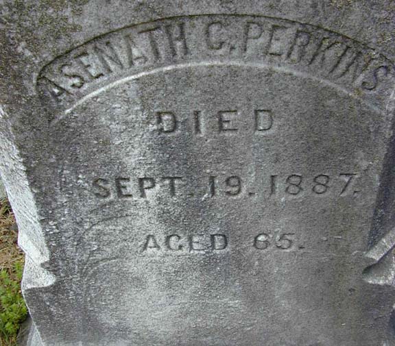 Tombstone of Asenath C. Perkins, Holyoke, MA