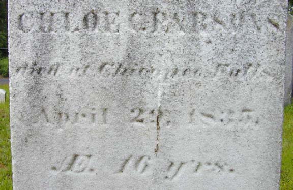 Tombstone of Chloe C. Parsons, Holyoke, MA