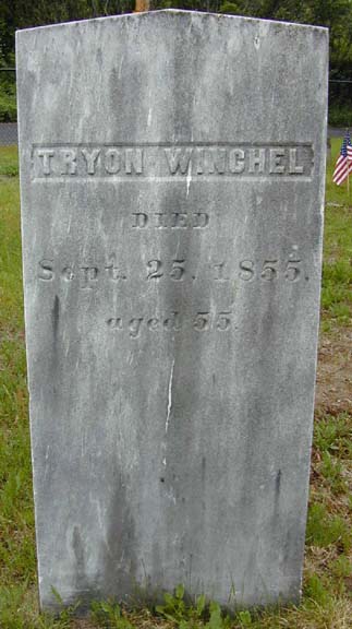 Tombstone of Tryon Winchell, Holyoke, MA