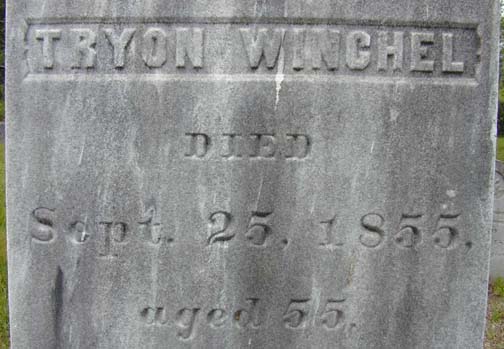 Tombstone of Tryon Winchell, Holyoke, MA
