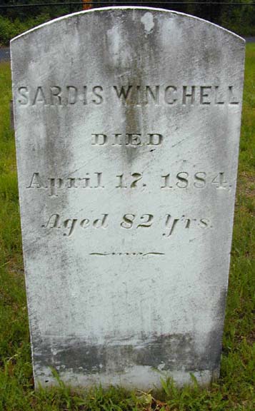 Tombstone of Sardis Winchell, Holyoke, MA