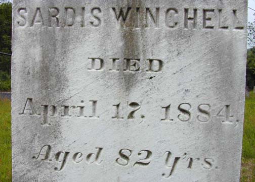 Tombstone of Sardis Winchell, Holyoke, MA