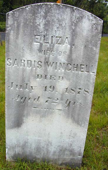 Tombstone of Eliza Winchell, Holyoke, MA