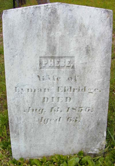 Tombstone of Phebe Eldridge, Holyoke, MA