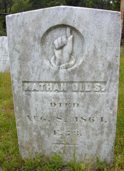 Tombstone of Nathan Olds, Holyoke, MA
