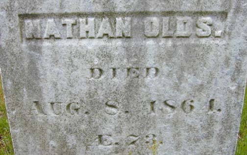 Tombstone of Nathan Olds, Holyoke, MA