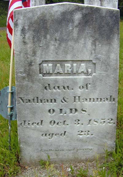 Tombstone of Maria Olds, Holyoke, MA