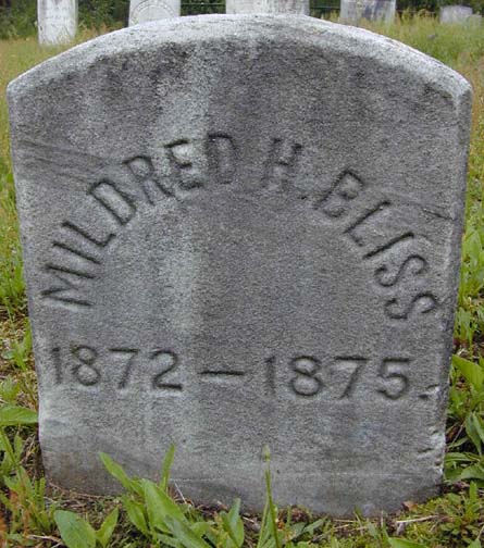 Tombstone of Mildred H. Bliss, Holyoke, MA