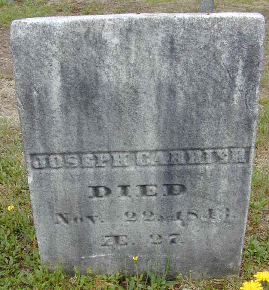 Tombstone of Joseph Carrier, Holyoke, MA