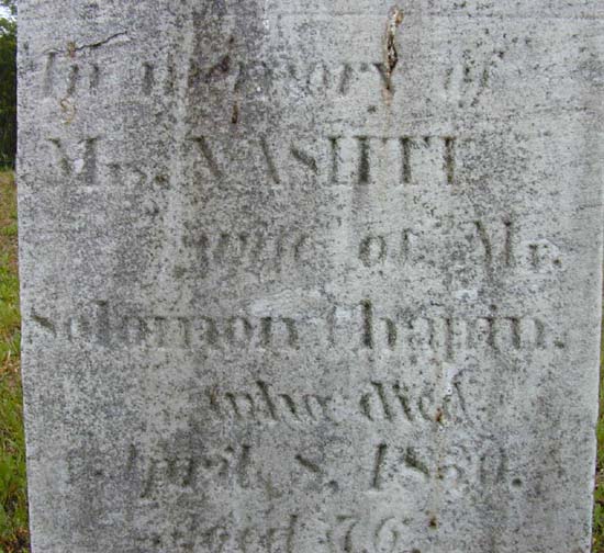 Tombstone of Vashti Chapin, Holyoke, MA