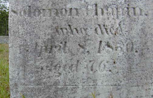 Tombstone of Vashti Chapin, Holyoke, MA