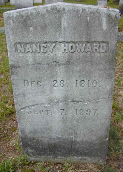 Tombstone of Nancy Howard, Holyoke, MA