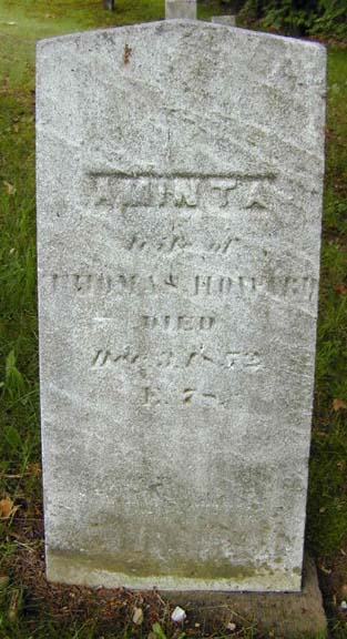 Tombstone of Aminta Howard, Holyoke, MA