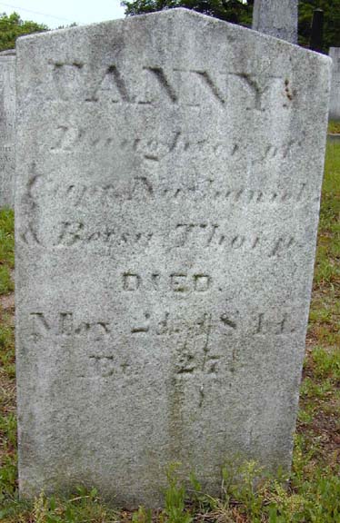 Tombstone of Fanny Thorp, Holyoke, MA