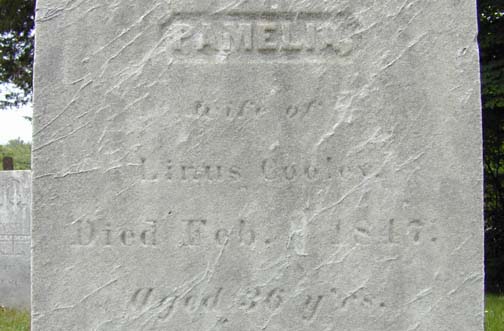 Tombstone of Pamelia Cooley