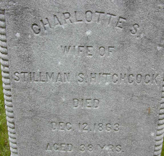 Tombstone of Charlotte S. Hitchcock