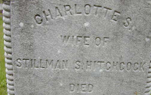 Tombstone of Charlotte S. Hitchcock
