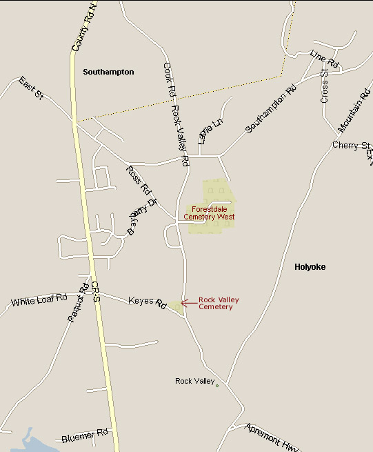 Map of Rock Valley Cemetery Location