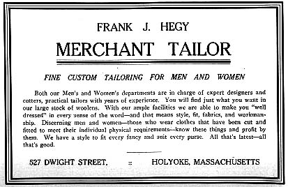 Frank J. Hegy, Merchant Tailor